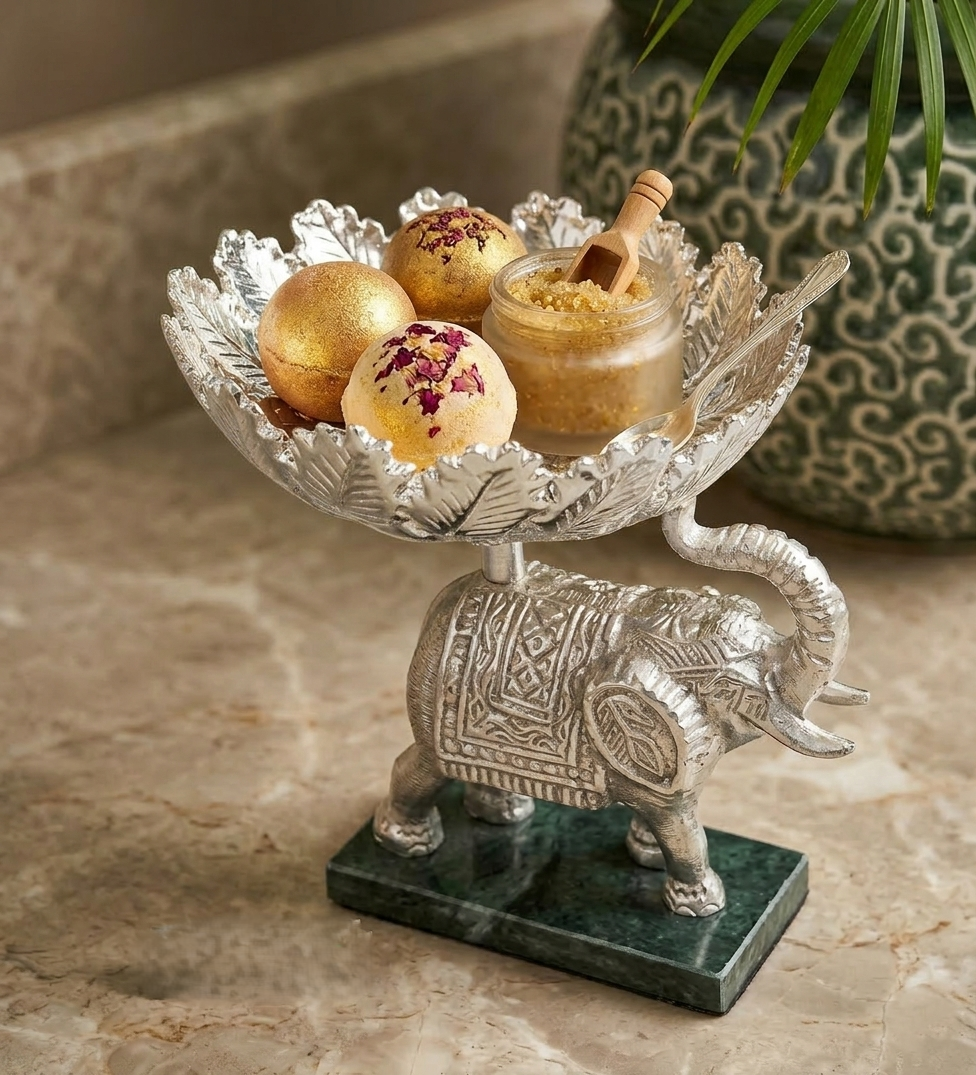 Royal Elephant Pedestal Bowl