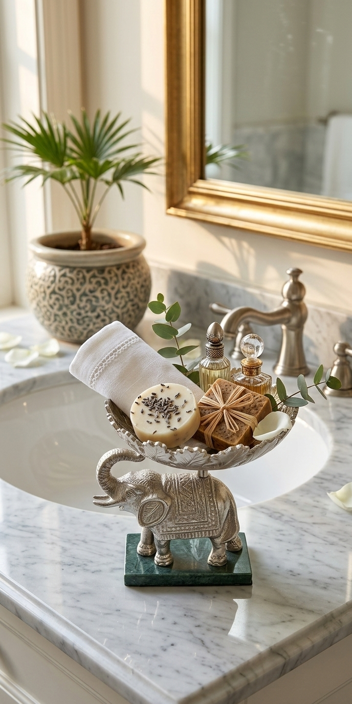 Royal Elephant Pedestal Bowl