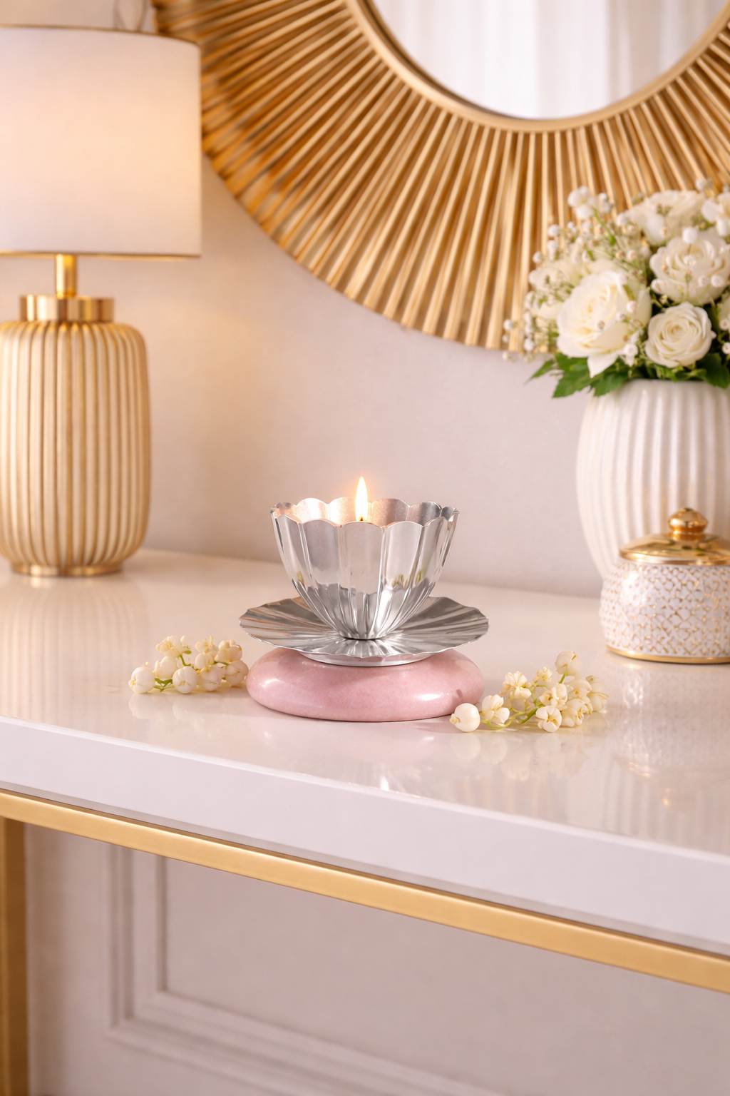 Lotus Glow Diya With Velvet Box
