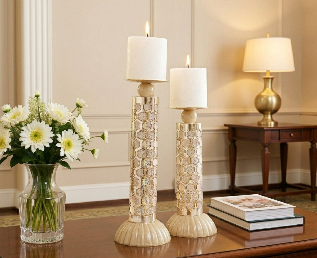 Aura Silver-Plated 2 Candle Stands