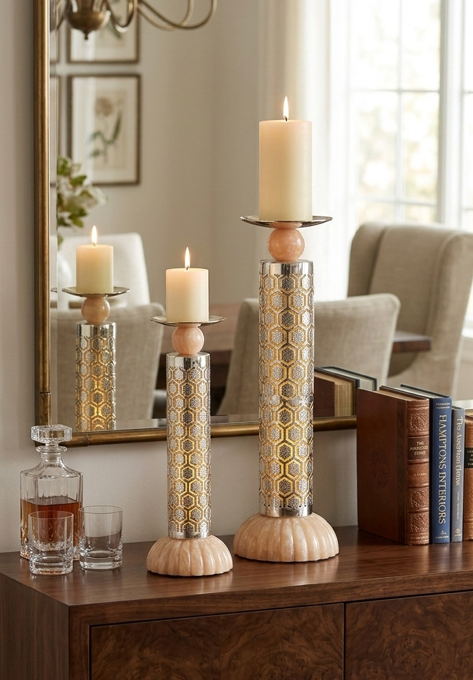 Aura Silver-Plated 2 Candle Stands