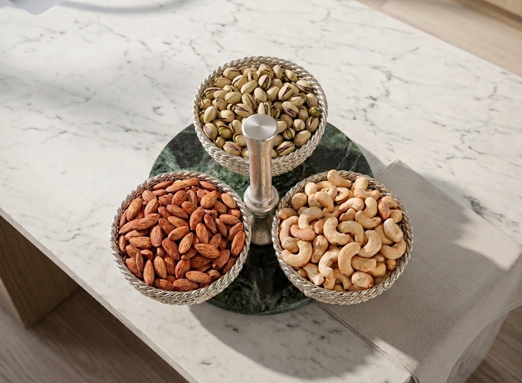 Heritage Silver-Plated Triple Bowls