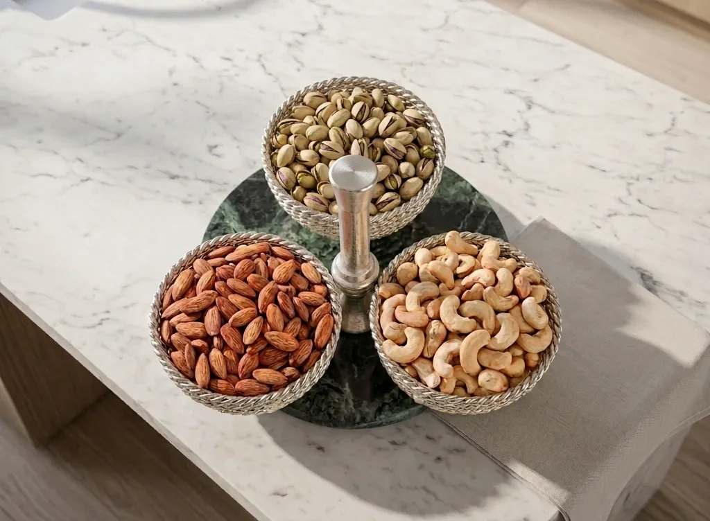 Heritage Silver-Plated Triple Bowls