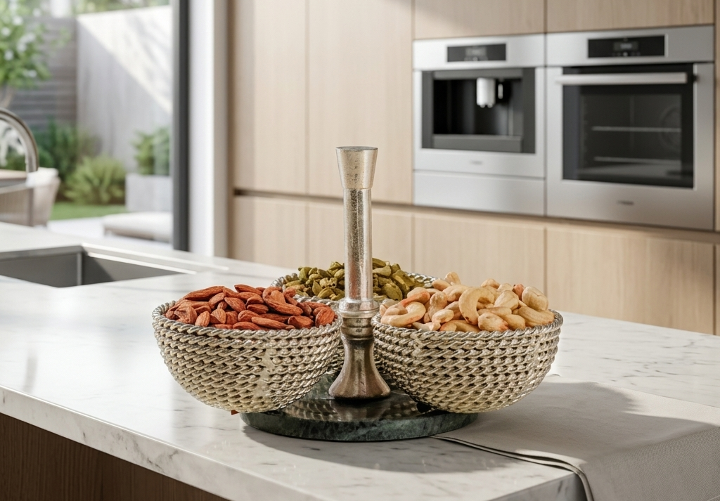 Heritage Silver-Plated Triple Bowls