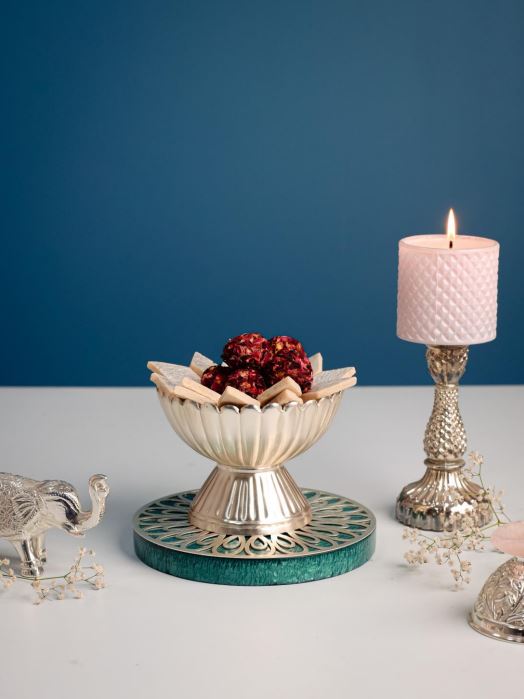 Emerald Silver-Plated Zari Bowl