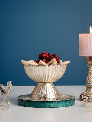 Emerald Silver-Plated Zari Bowl