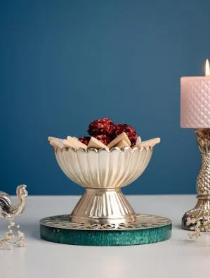 Emerald Silver-Plated Zari Bowl
