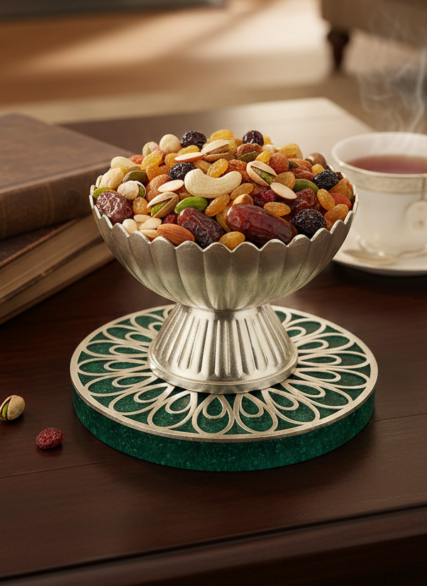Emerald Silver-Plated Zari Bowl
