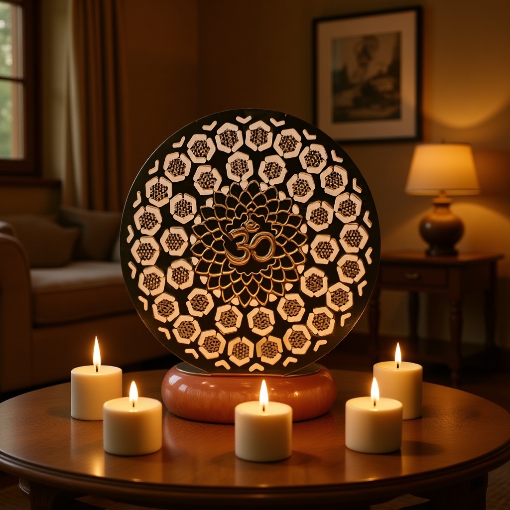 Silver-Plated Om Tea-Light Holder