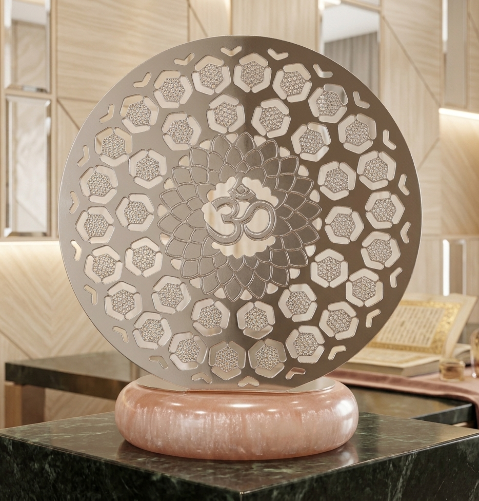 Silver-Plated Om Tea-Light Holder