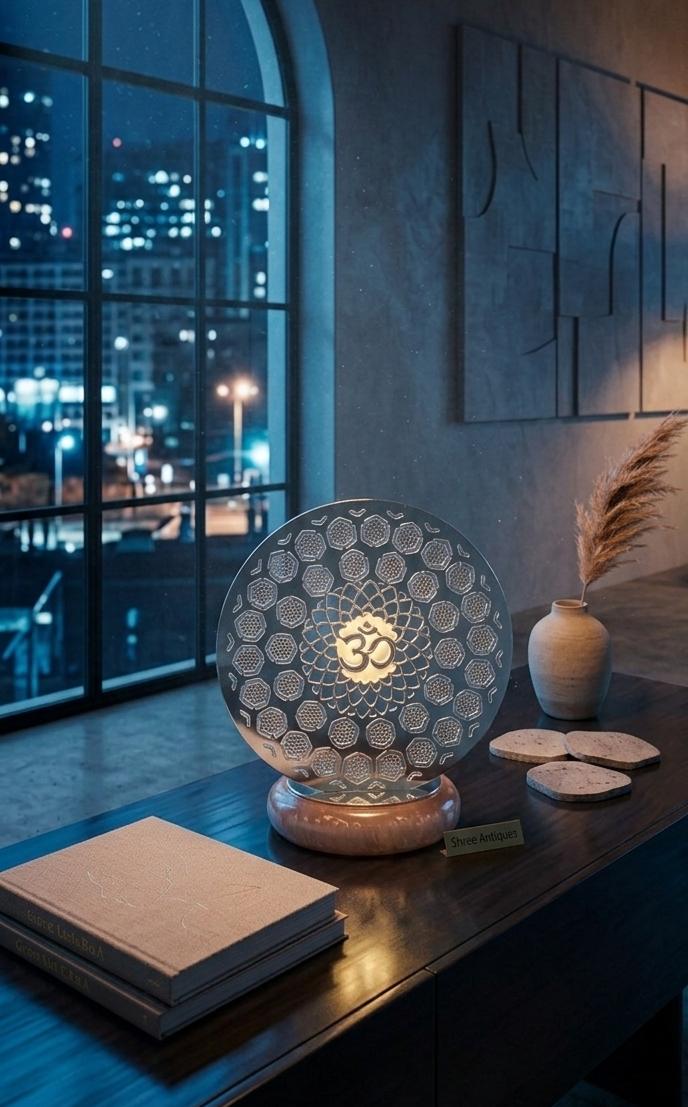 Silver-Plated Om Tea-Light Holder