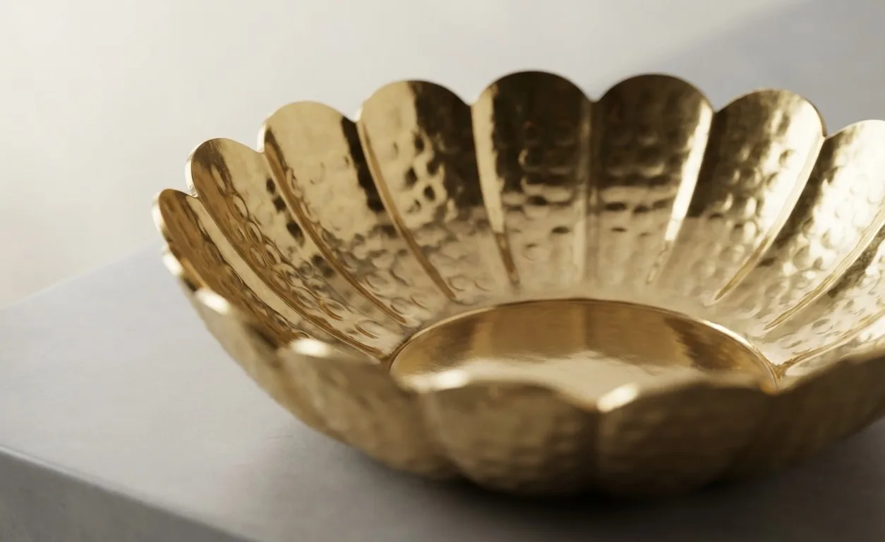 Hammered Brass Accent Bowl