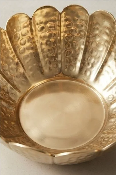 Hammered Brass Accent Bowl