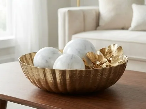 Gilded Lotus Decorative Bowl