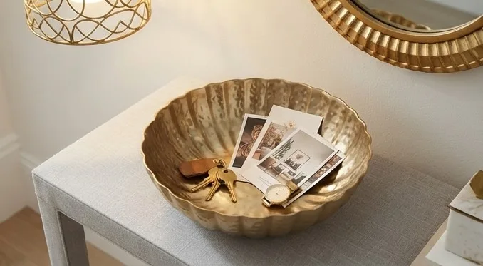 Gilded Lotus Decorative Bowl