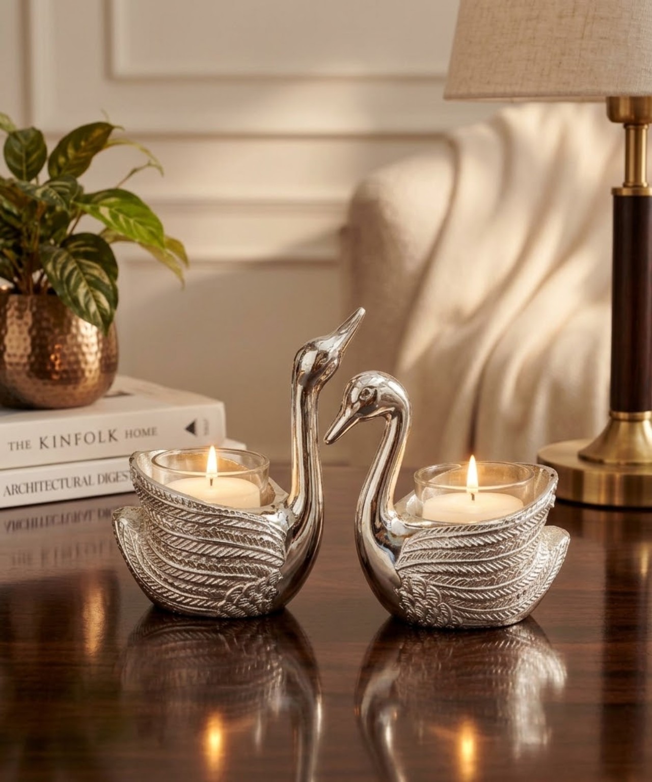 Swan Candlelight Holders