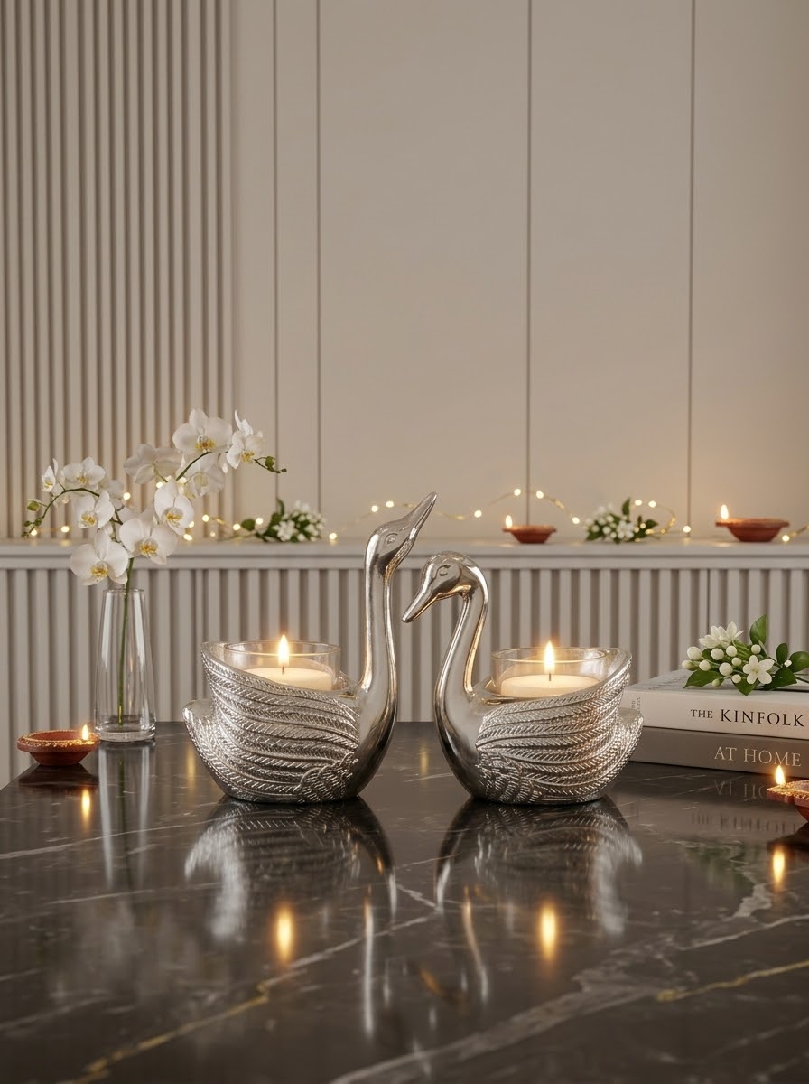 Swan Candlelight Holders